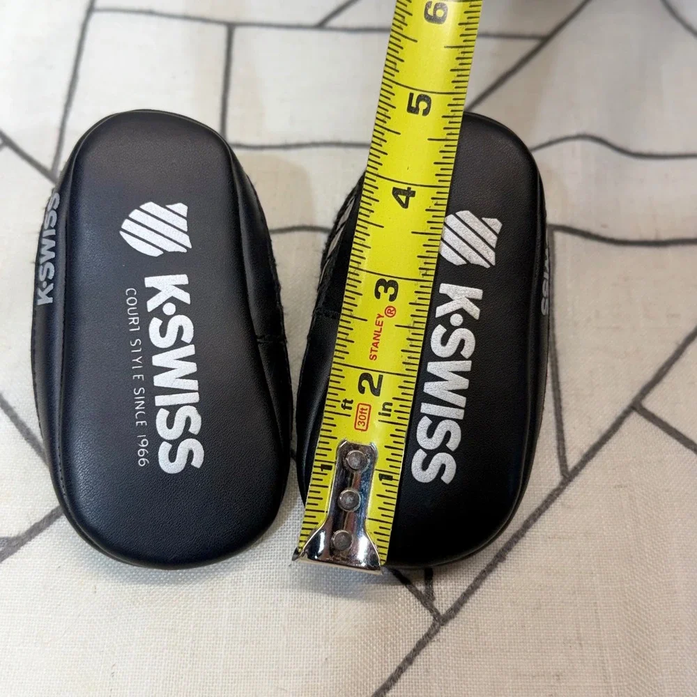K-Swiss Sneakers Size 3 Black Metallic Pewter Soft Sole Infant Crib Shoes